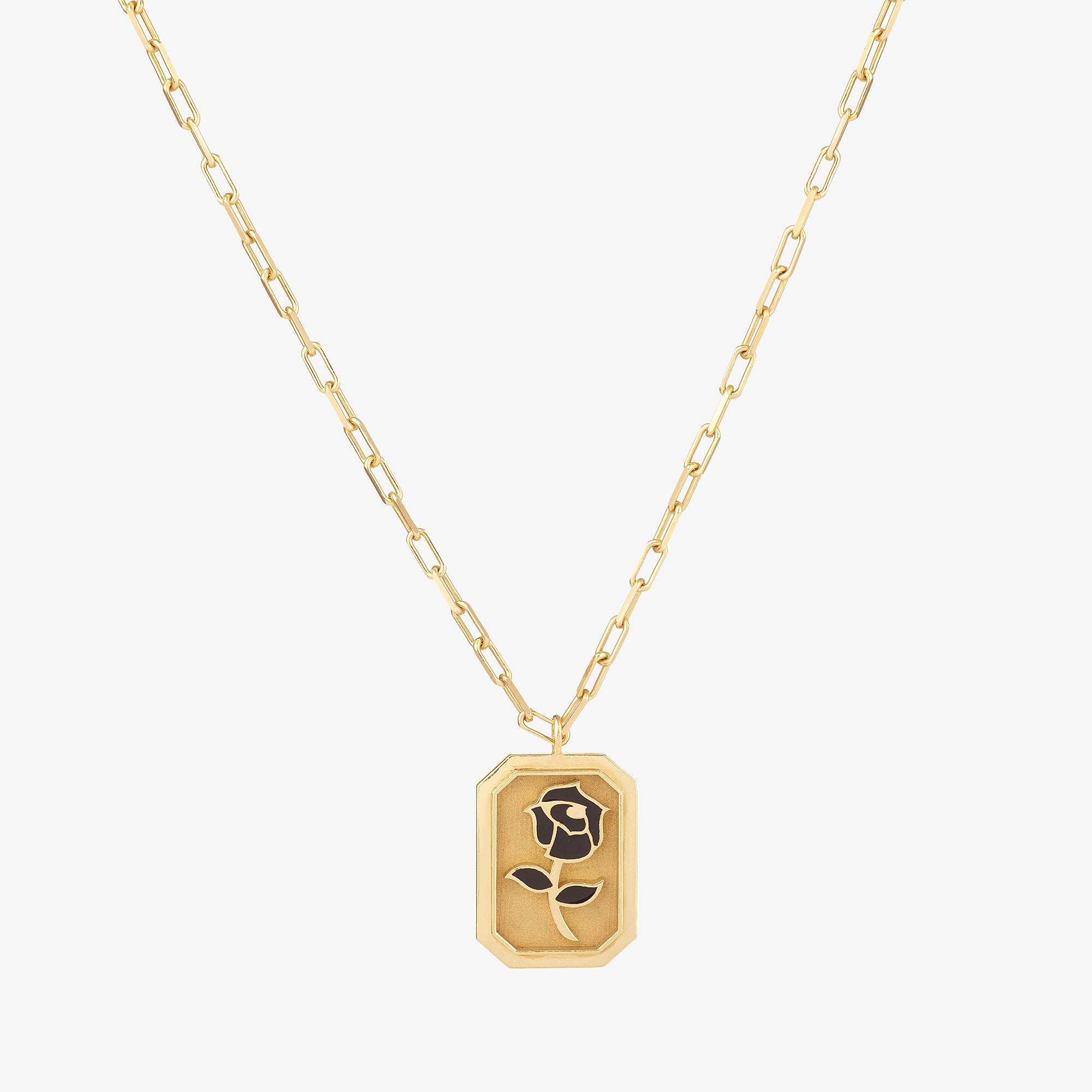 Collier Rose Noire