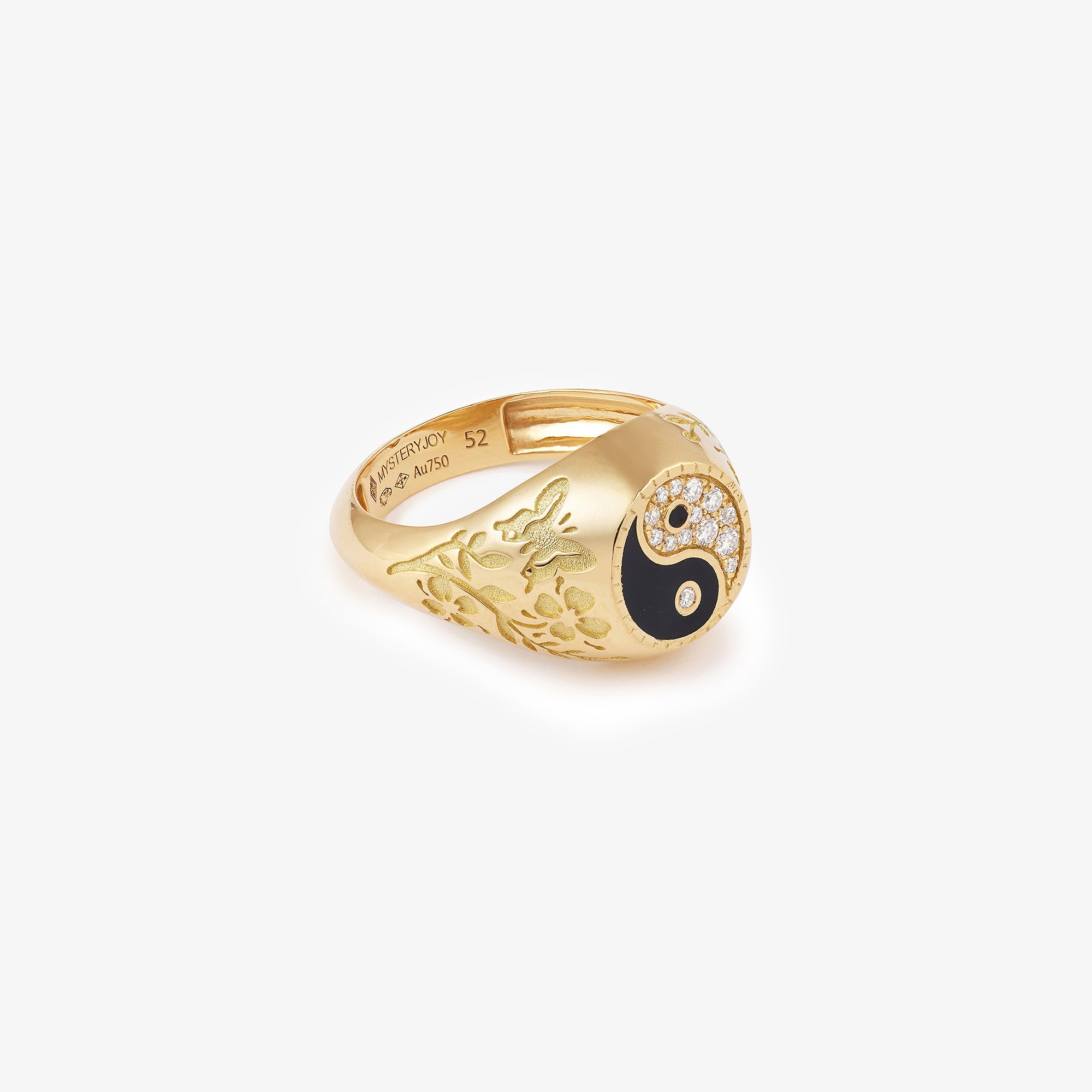 Bague Yin Yang petit modèle vue côté