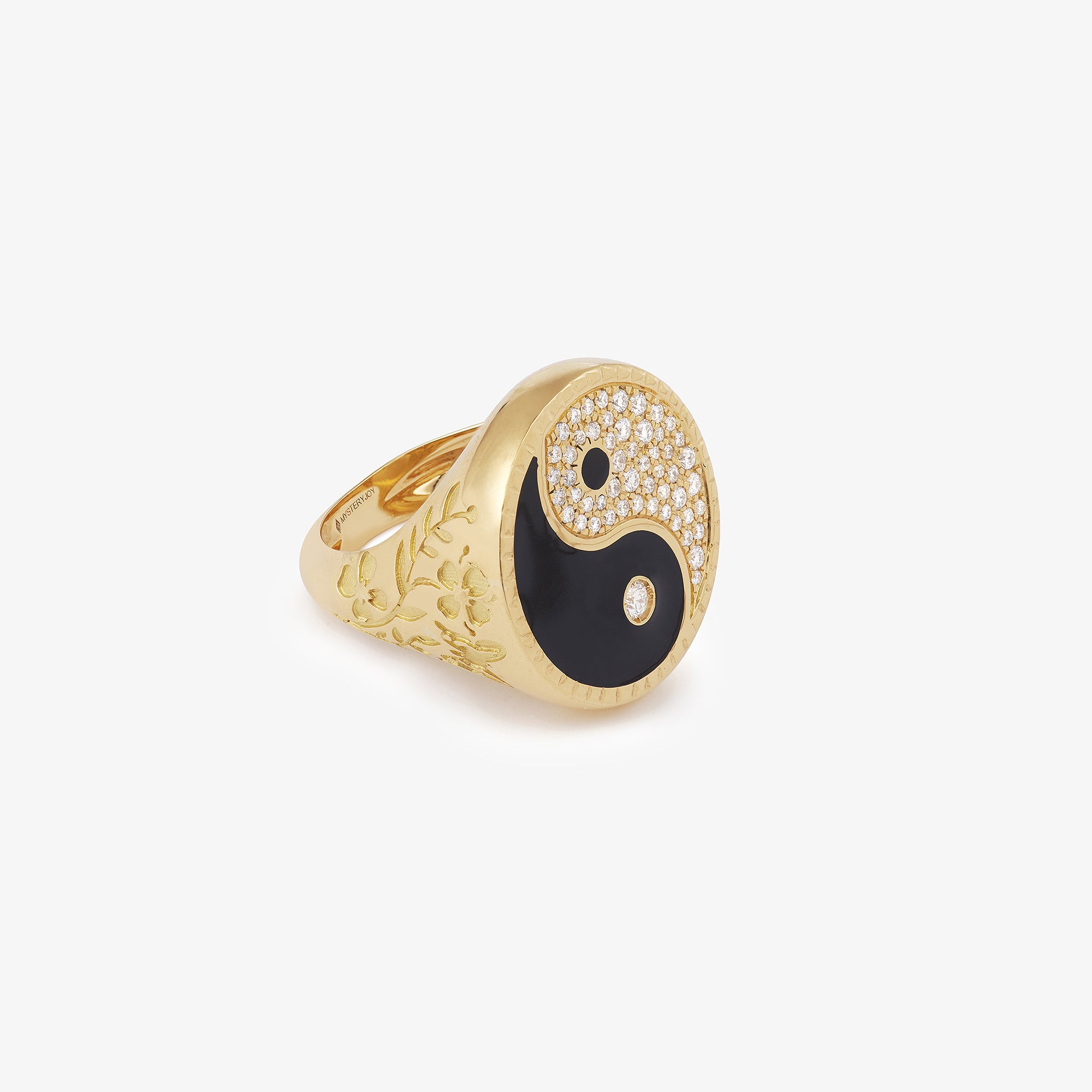 Bague chevalière Yin Yang grand modèle vue côté