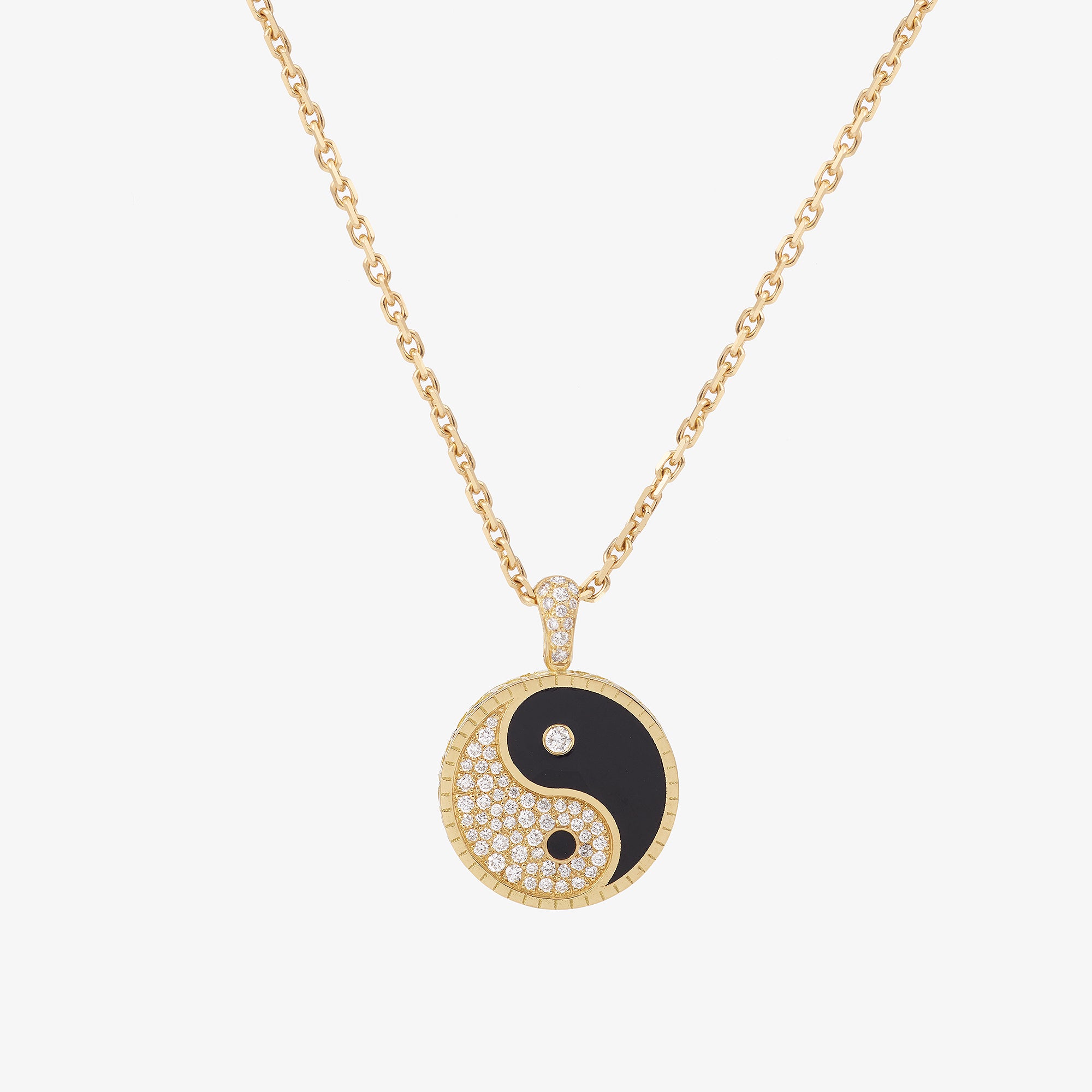 Collier yin Yang grand modèle vue face