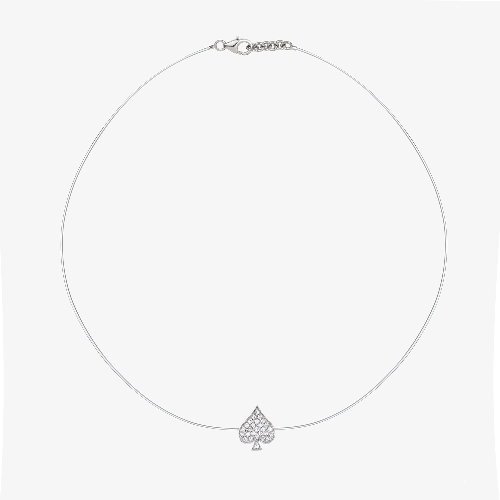 MYSTJOY collier Nylon motif pique or blanc web