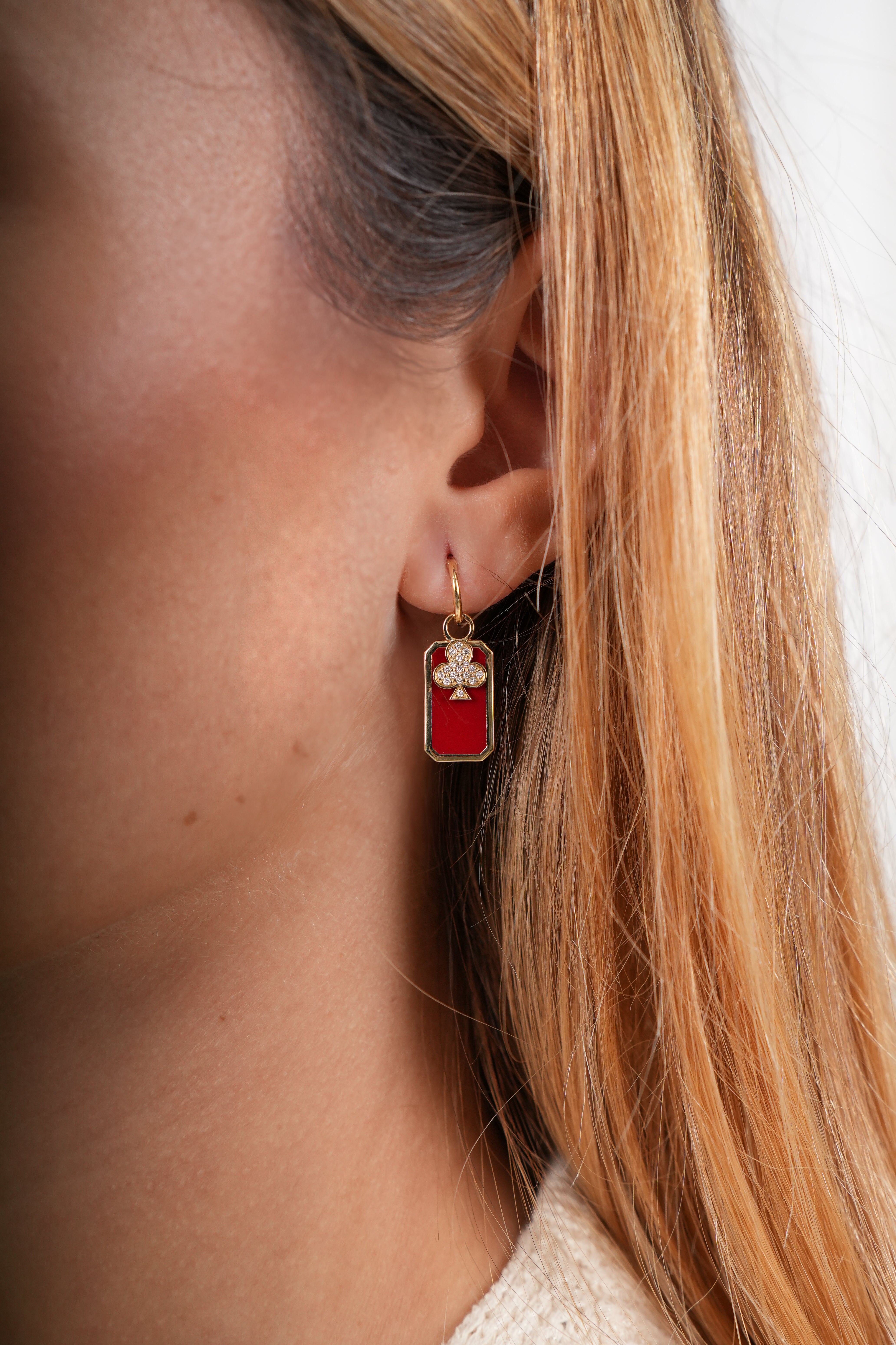 Harmonie hoop charm earring