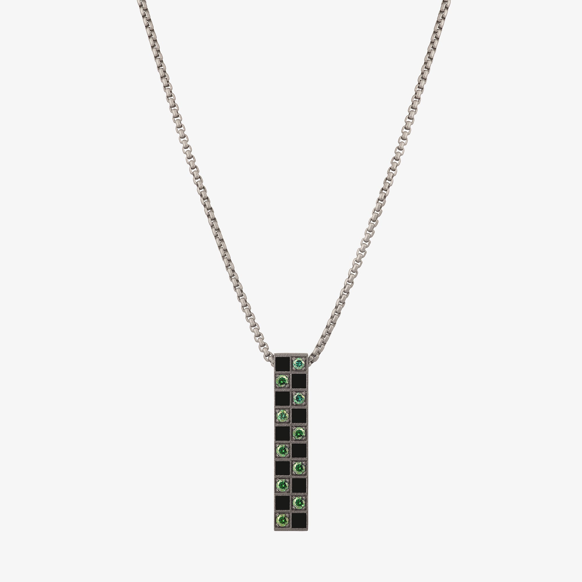 Chess green diamonds necklace