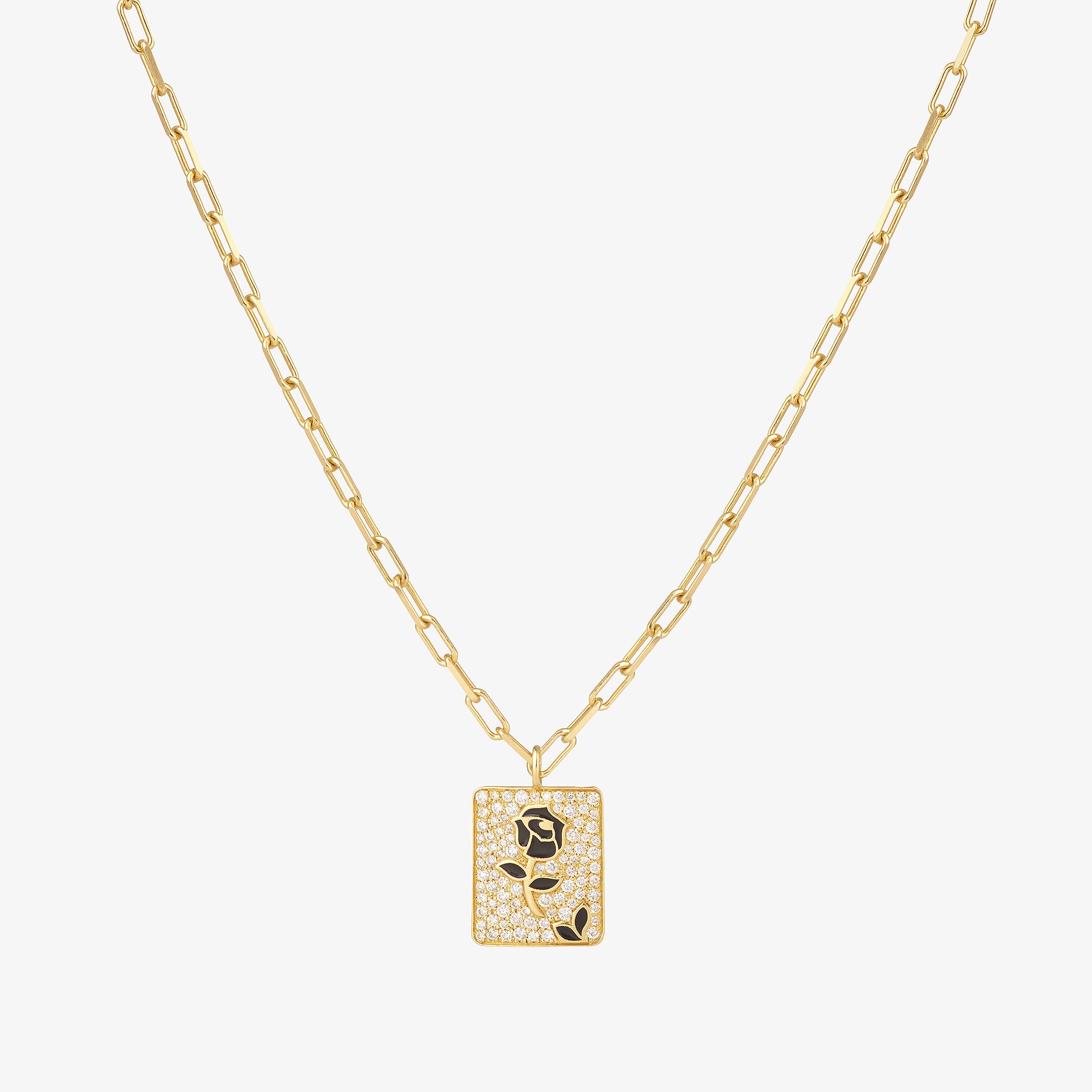 Collier Rose Noire pavé