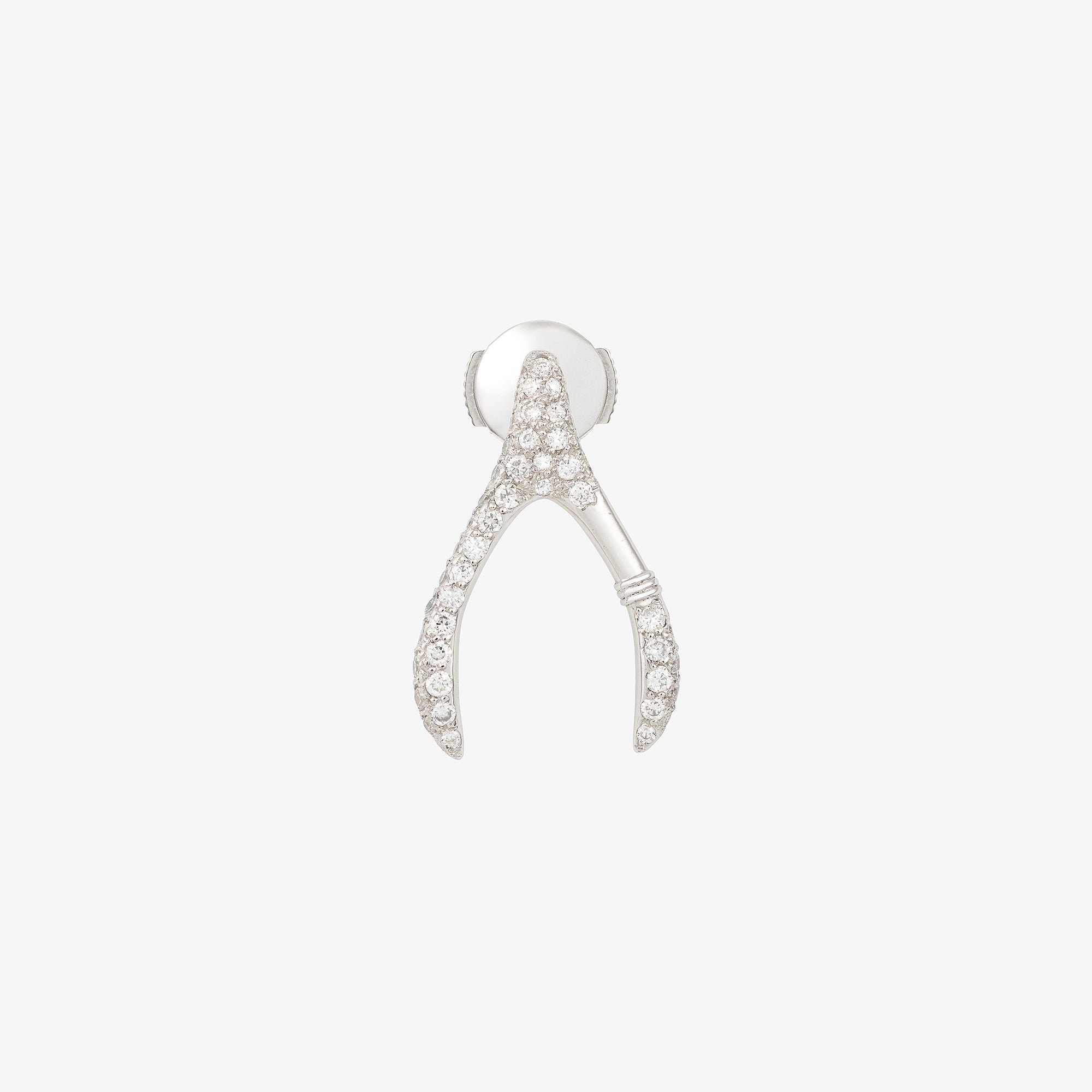 Mono Boucle d'Oreille Wishbone Pavée